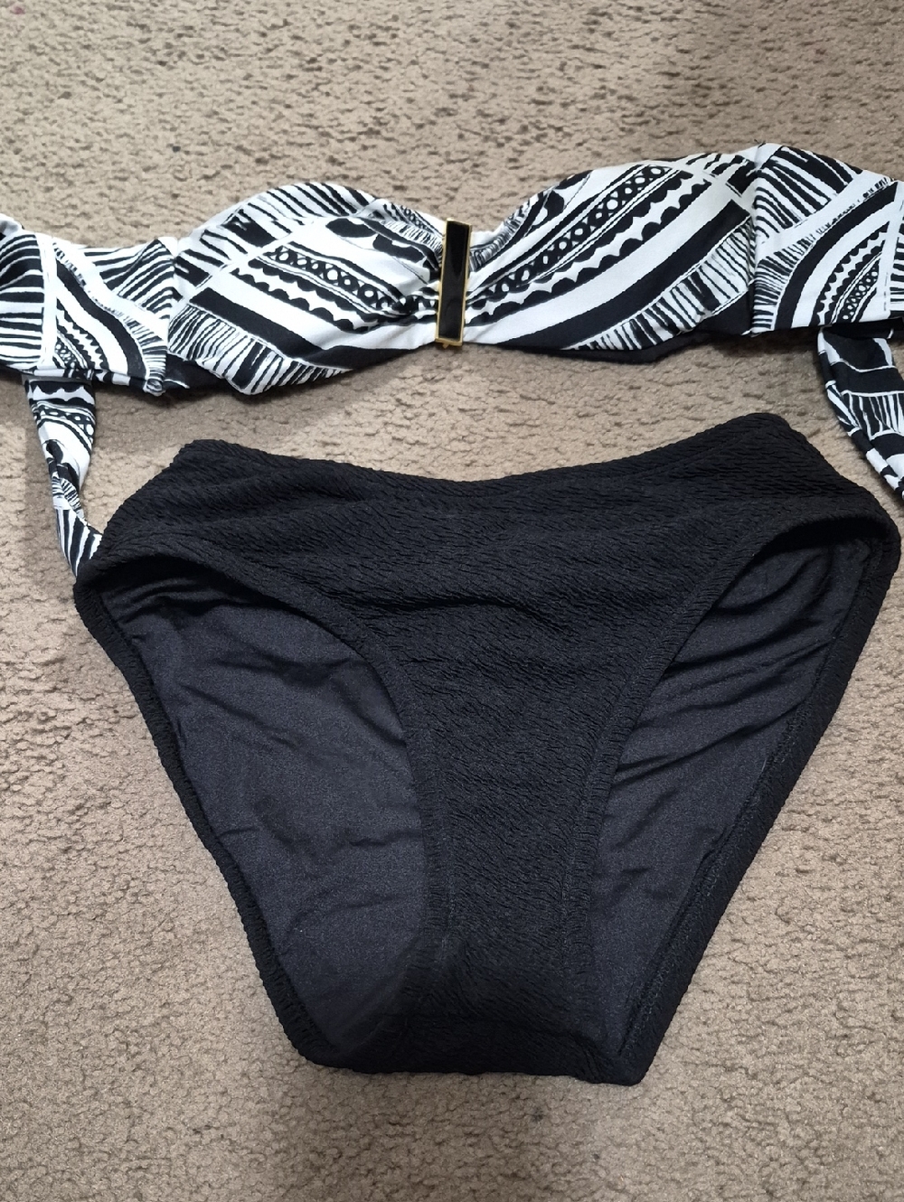 Trina Turk Black & White Bandeau Bikini Set